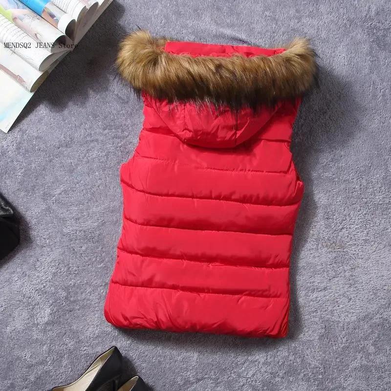Felpa con cappuccio senza maniche in cotone a tinta unita con cerniera casual da donna
