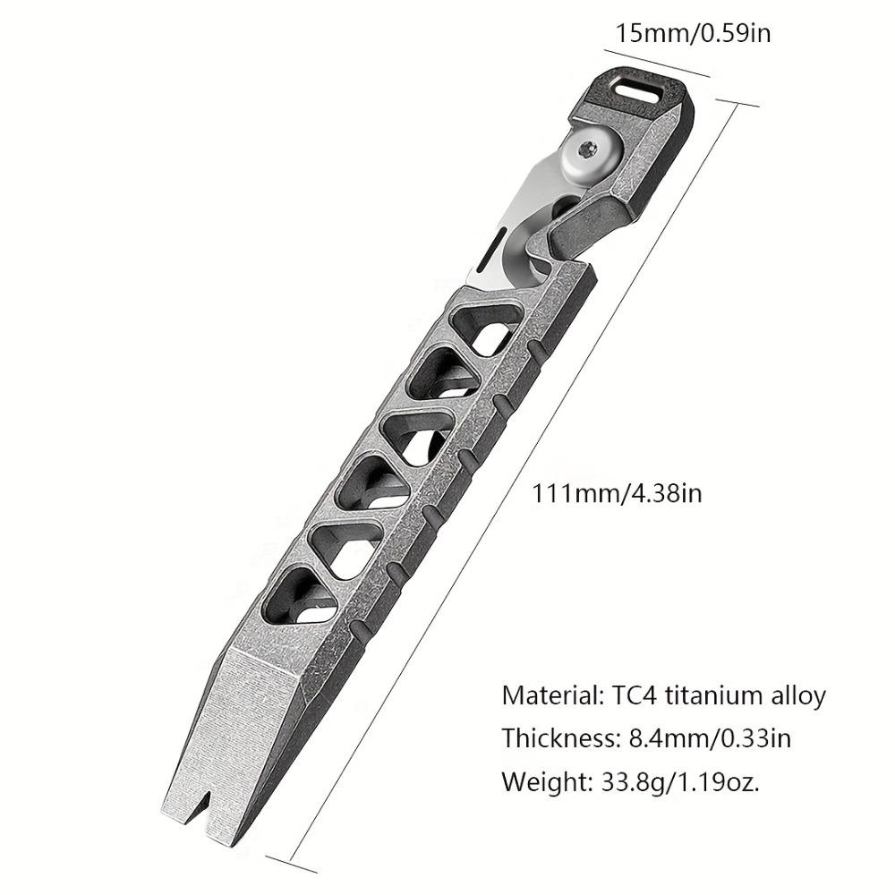 1PCS Durable Titanium Alloy Everyday Carry Pry Bar – A Multi-purpose Pocket Tool Designed Specifically for Outdoor Survival and Camping