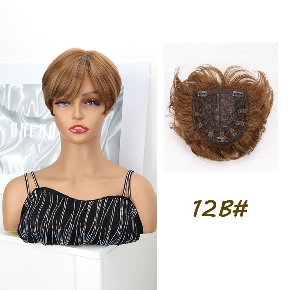 Hair Extension Everyday Short Hair Topper Clip In Fringe Hair Pieces  Gray Root Coverage
