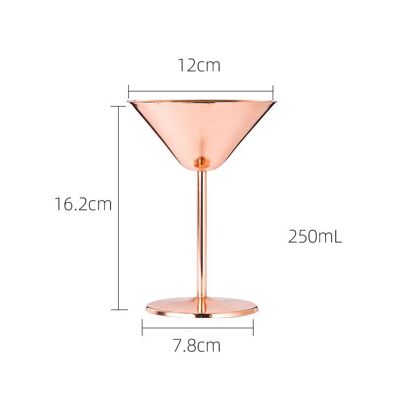 1 Stück Edelstahl Martini Cocktailglas Champagnerkelch Weinglas Roségold Personalisierbares Design Metallutensilien