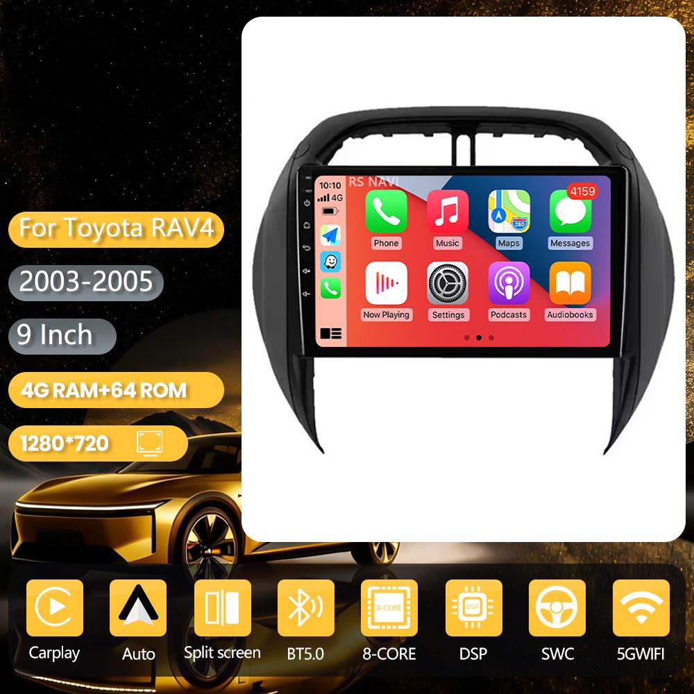 Android 16 Plug and Play Car Radio for Toyota RAV4 RAV 4 2003 - 2005, Carplay Screen, DAB+ Multimedia Player, 2K Car Radio, GPS