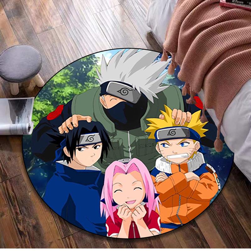 Naruto Circular Rug Office Decorative Carpet For Living Room Bedroom Door Mat Floor Carpet Computer Chair Area Rug
