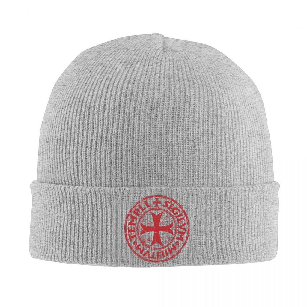 Knights Templar Seal Symbol Code Medieval Knit Hat Beanie Autumn Winter Hats Warm Color Caps for Men Women