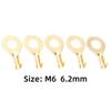 100Pcs M6 6.2mm Lug Ring Terminal Brass Sturdy Structure Eye Terminal Brass Eyelet Ring Terminal Low-frequency Working