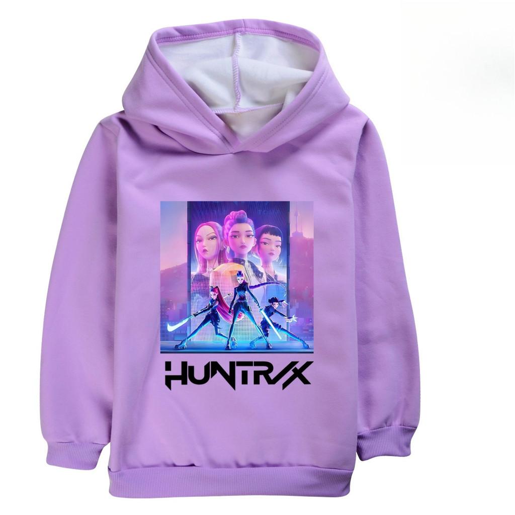 5020 Dětská Dívčí Huntrix Kpop Rumi Zoey Mira Potisk Ležérní Dlouhý Rukáv Sametová Teplá Zimní Mikina s Kapucí