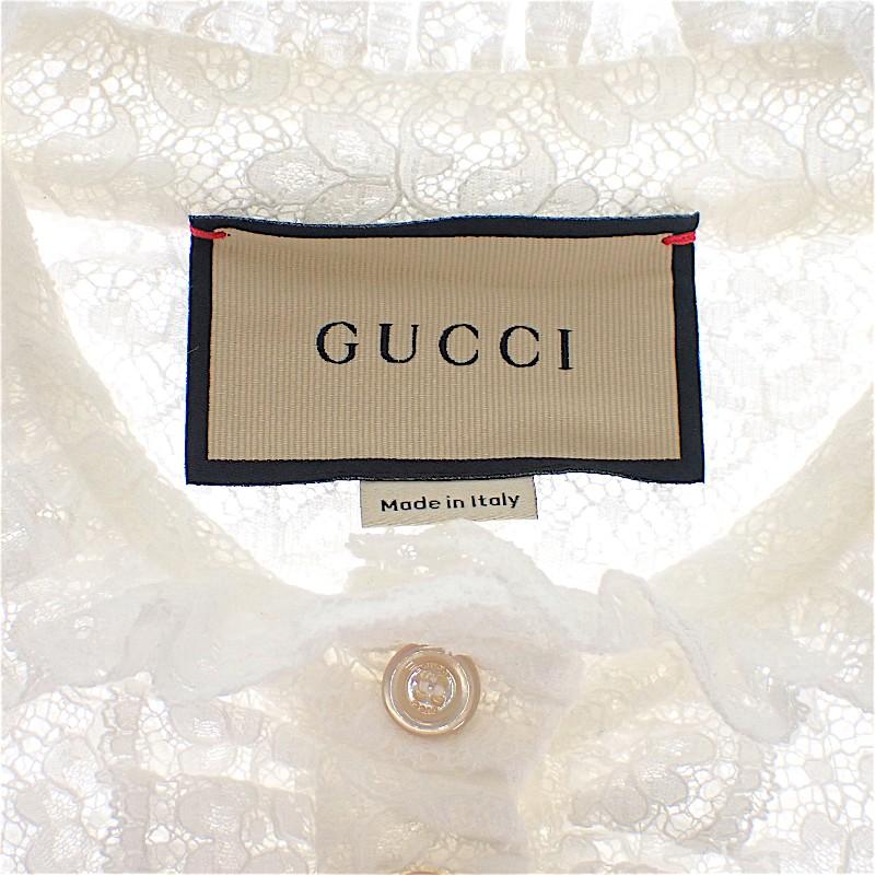 Gucci 42 Long Sleeve Shirt white/White cotton/Nylon Women