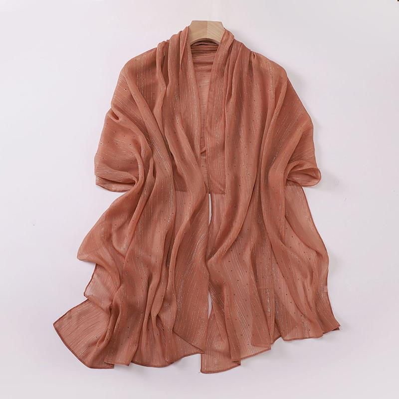Spring Plain Wrinkle Rhinestone Shiny Shimmer Shawls Scarf for Women Ramadan High Quality Wrap Beach Stole Bufandas Muslim Hijab