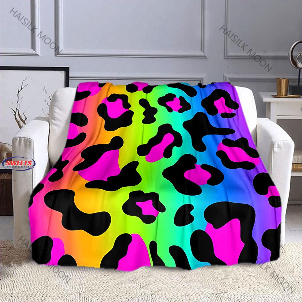 17 Styles Colorful Leopard Print Blanket for Bed Bedroom Sofa Picnic, Blanket for Cover Outdoor Leisure Nap, All Seasons Gifts