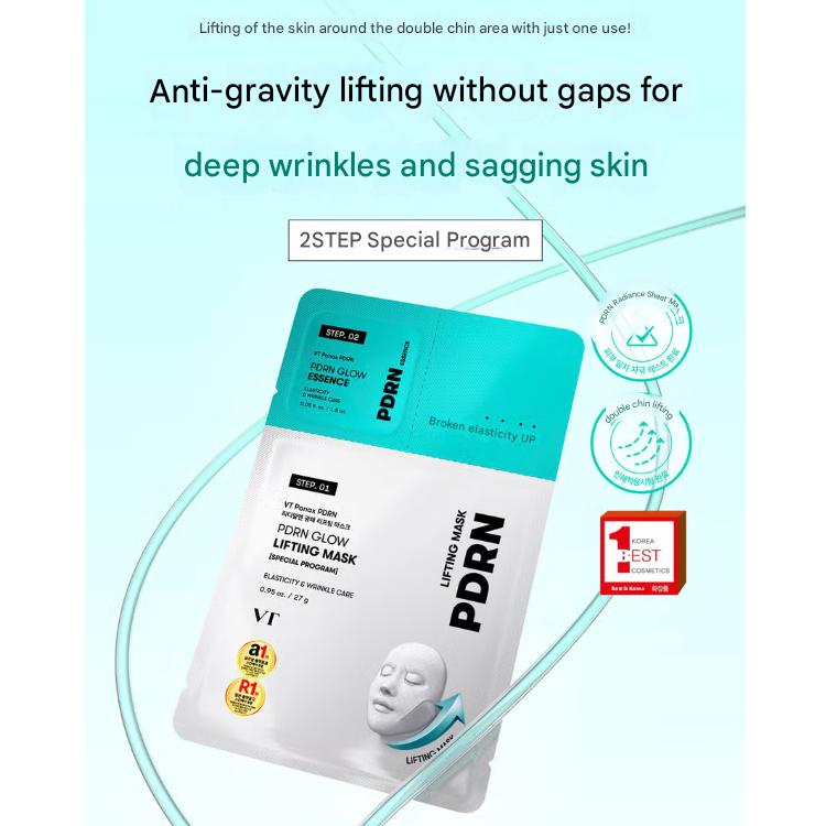 VT PDRN Radiance Sheet Mask 1 Sheet 25 G,  Radiance Lifting Mask 1 Sheet (27 G) + Radiance Essence 1.5 Ml  (7 Options)