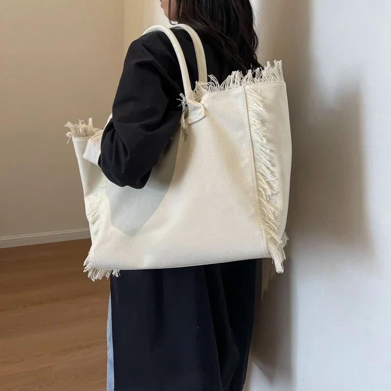 

2026 Новая Сумка Dne Модная Простая Сумка Через Плечо Высококачественная Большая Вместимость Сумка-Тоут Холст Буква ГОРЯЧАЯ РАСПРОДАЖА бежевый