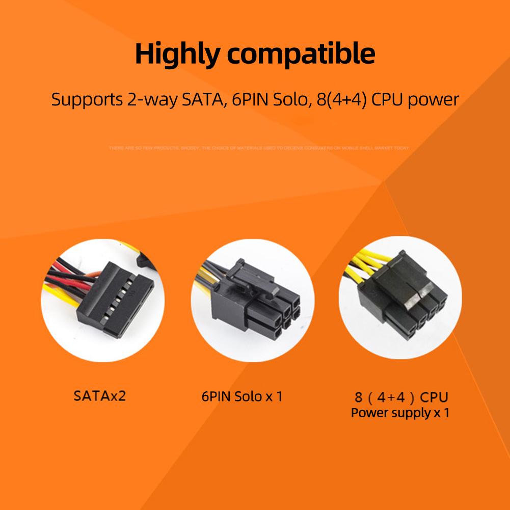 Gaming PC Power Supply Dual 6Pin Power Supply Module 2 SATA ATX Power Supply Six Protection 8 CPU for Desktop PC for Computer
