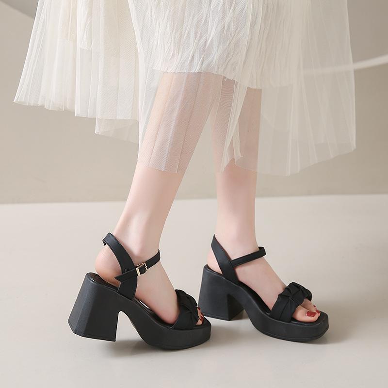 High-heeled sandals women's 2025 summer new outer wear with fairy style with skirt wedge heel fashion high-heeled sandals