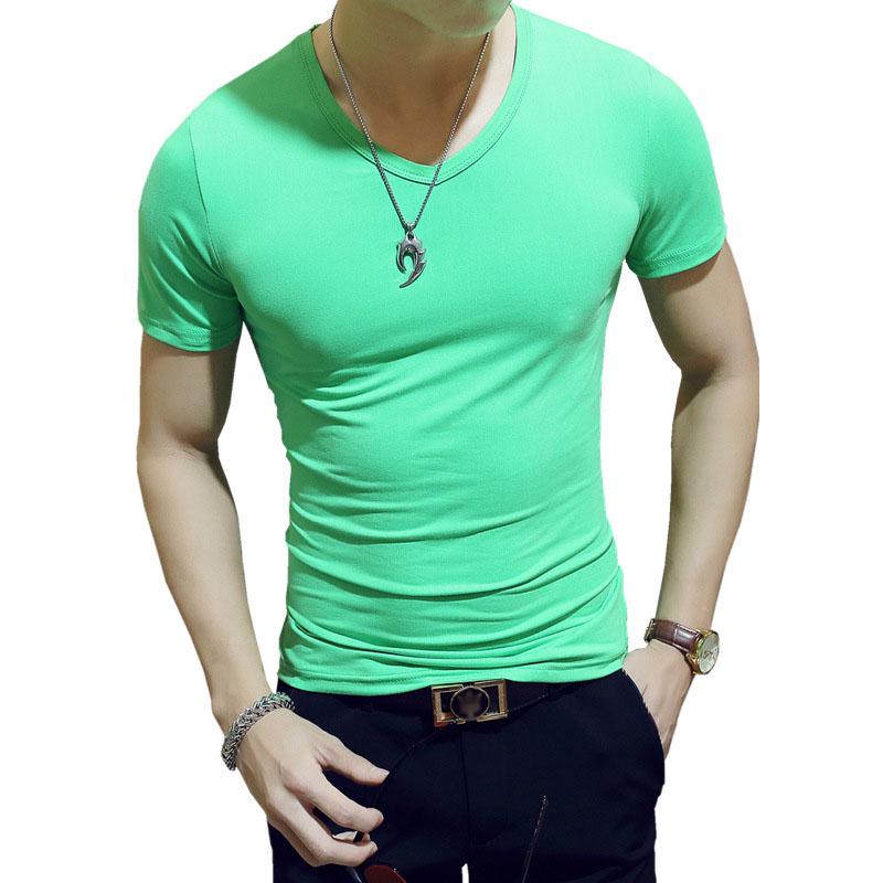 Trendy Unisex T Shirt M-3XL O Neck Popular 1PC Fashion 2019 New Solid For Male Men High Quality Fitness Casual V Neck
