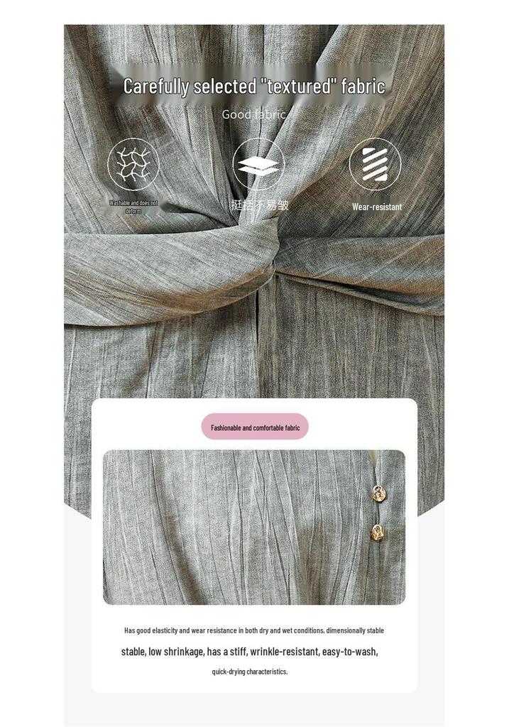 2026 Summer Slimming Two-Piece Set: Waist-Cinching Top & High-Waisted Wide-Leg Pants