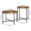  Stoliki kawowe, 2 szt., miedź i czarny metal