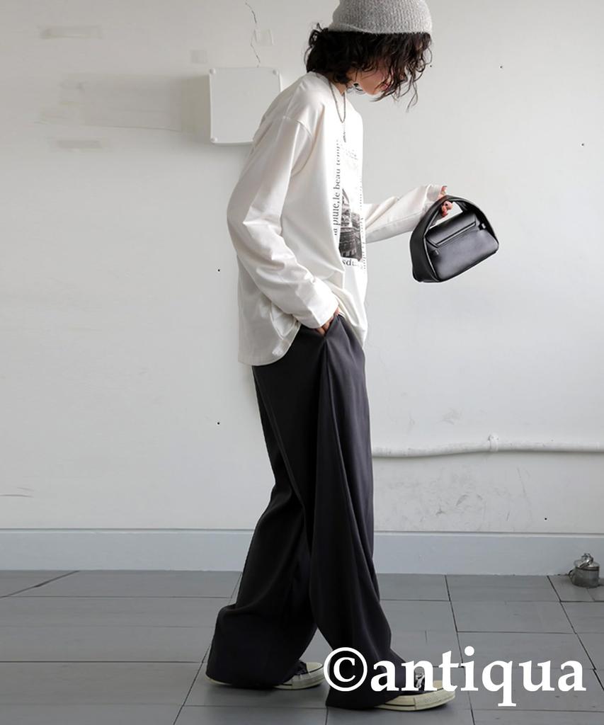 antiqua Printed Long Sleeve One Size White Women's T-Shirt, EP-00169, 03,