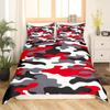 Red Camouflage Pattern Duvet Set Three-Piece Set Bedding Bedroom Decoration