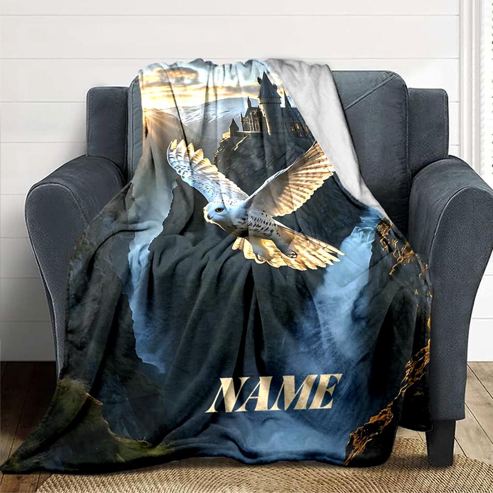 Custom Name "Harry Potter's Magical Journey" blanket for Couch & Bed, Plush Cozy Fuzzy Blanket Super Soft & Warm Blankets for Fall and Winter. 090898