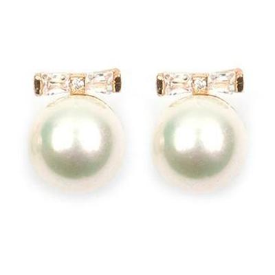 [M9481] - Gold Plated Earrings 'Sissi' White Gold - 10x8 Mm