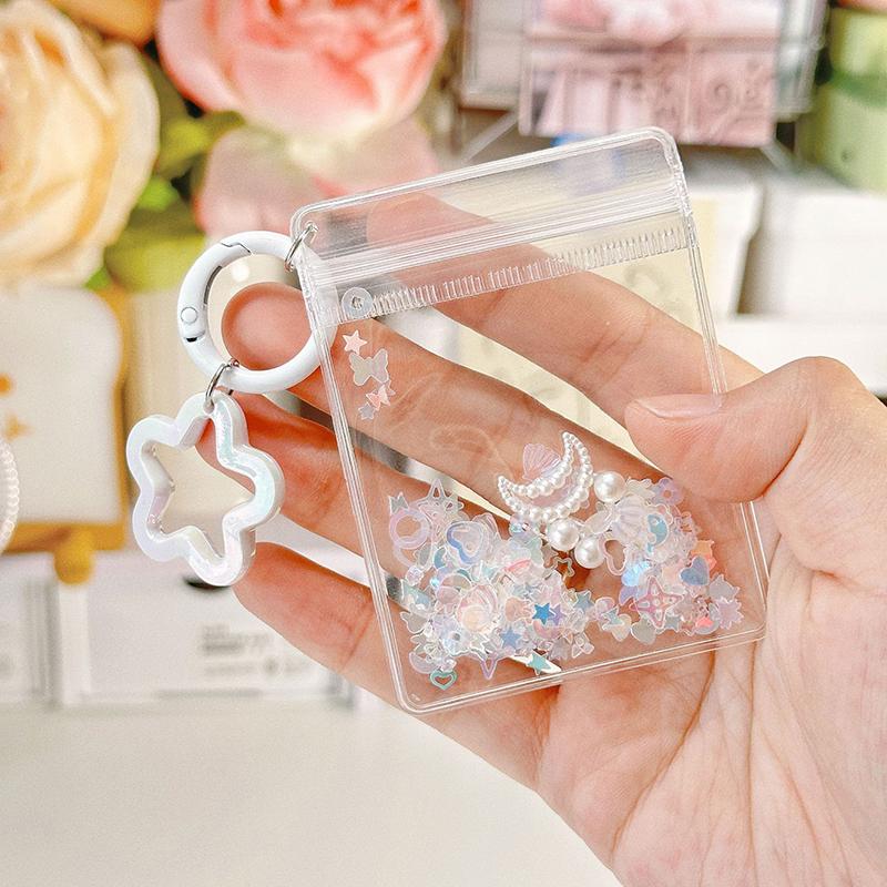 Cartoon Doll Gift Storage Bag Keychain Transparent Five-Pointed Star Pendant Toy Doll Gift Bag Children Toy Doll Storage Bag