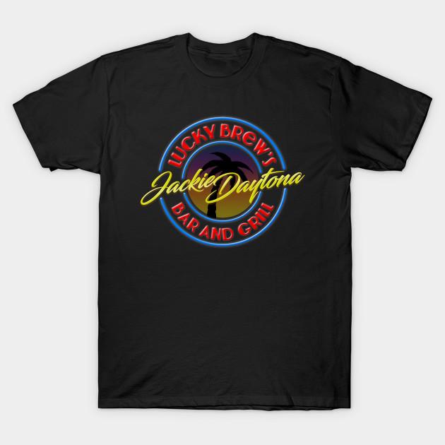 

Men Black Print T-shirt Jackie Daytona No-Cut Transfer Paper Print Cotton Tshirt 2XL чорний