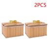 2-10PCS Outdoor Wicker Rattan Picnic Bag Waterproof Tableware Camping Picnic Baskets