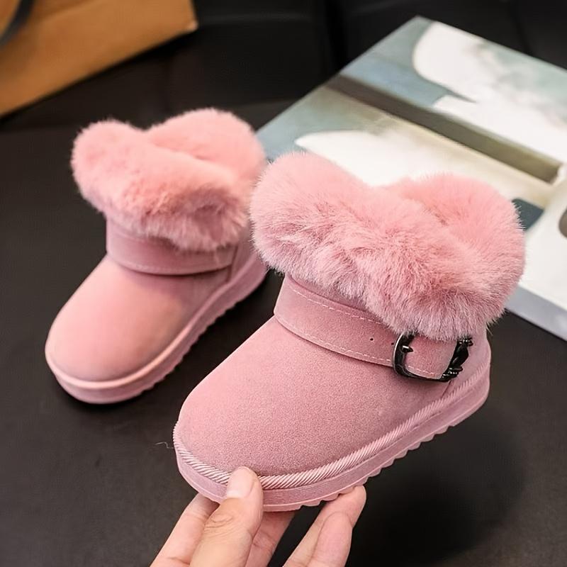

Girls Winter Snow Boots Non Slip Rubber Sole Warm Cold Weather Toddler Kids Easy on Off Snow Playdates Pink Black Brown 37 розовый