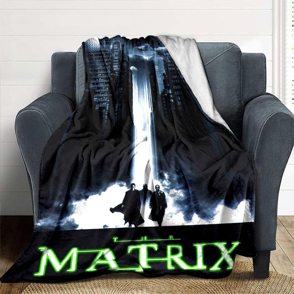 1pc matrix cityscape Flannel Blanket Soft Warm Throw for Home, Office, Travel, All-Season Cozy Bedding GiftL1096