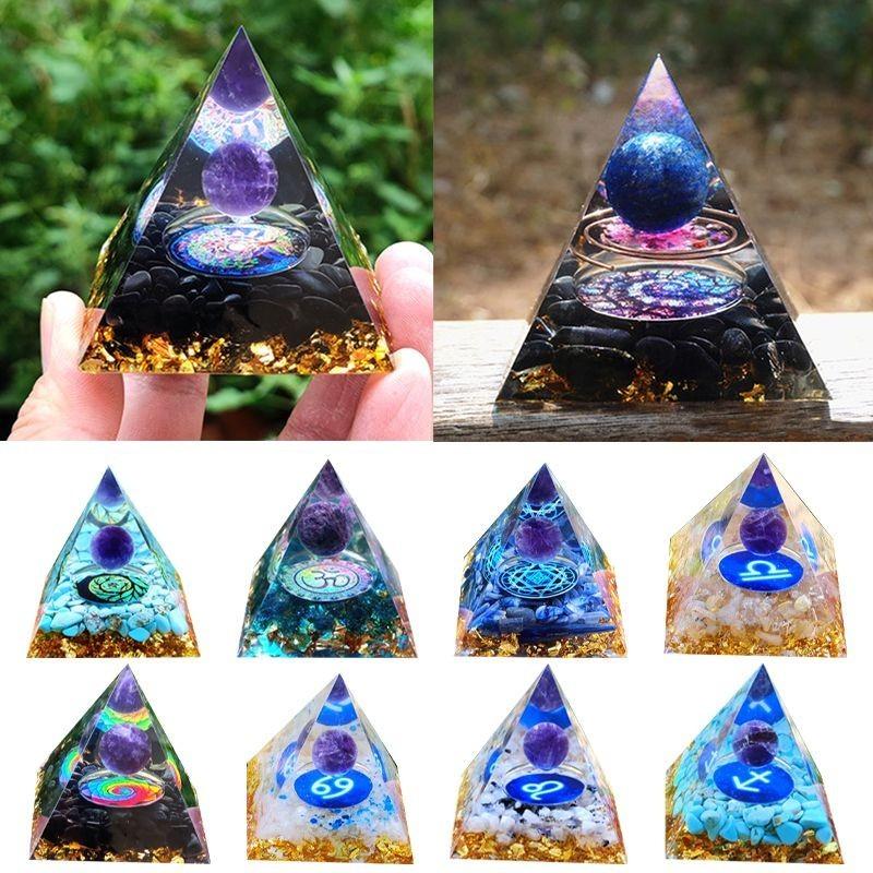 Energy Orgonite Chakra Pyramid Aura Divination Yoga Meditation Ornaments Craft