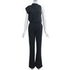 One Piece Jumpsuits for Women Casual Sleeveless Mock Neck Wide Leg Rompers Summer Ruched Vacation Outfits with Pockets