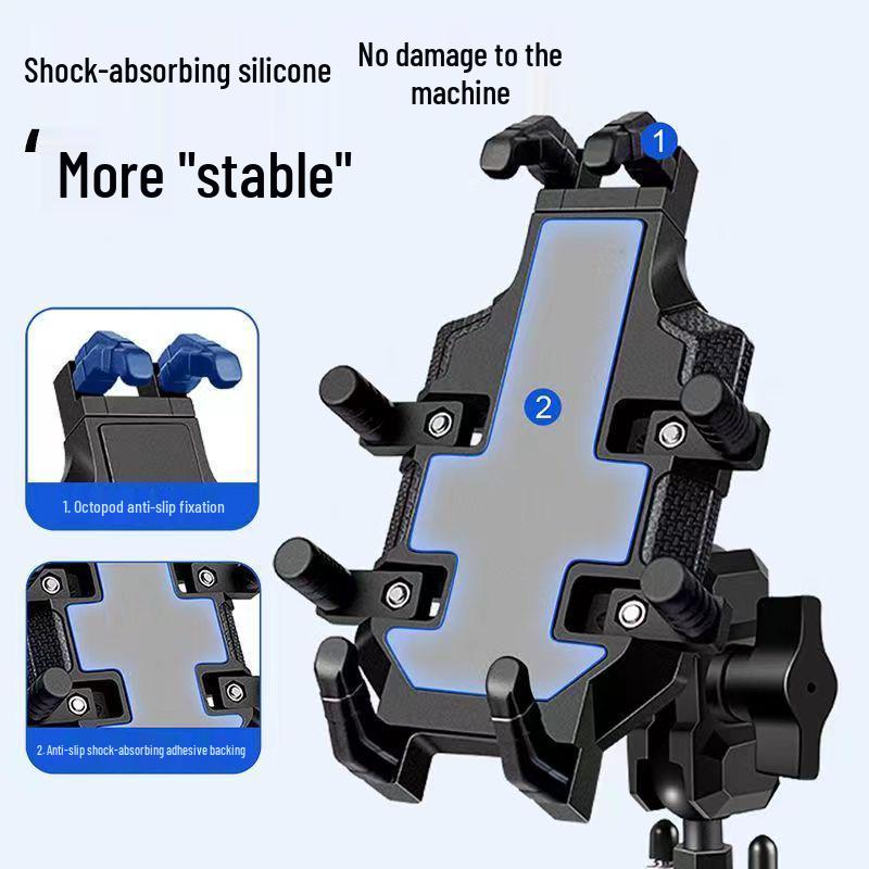 Shockproof Aluminum Phone Holder for Motorcycles & Electric Scooters - Ideal for Navigation & Food Delivery