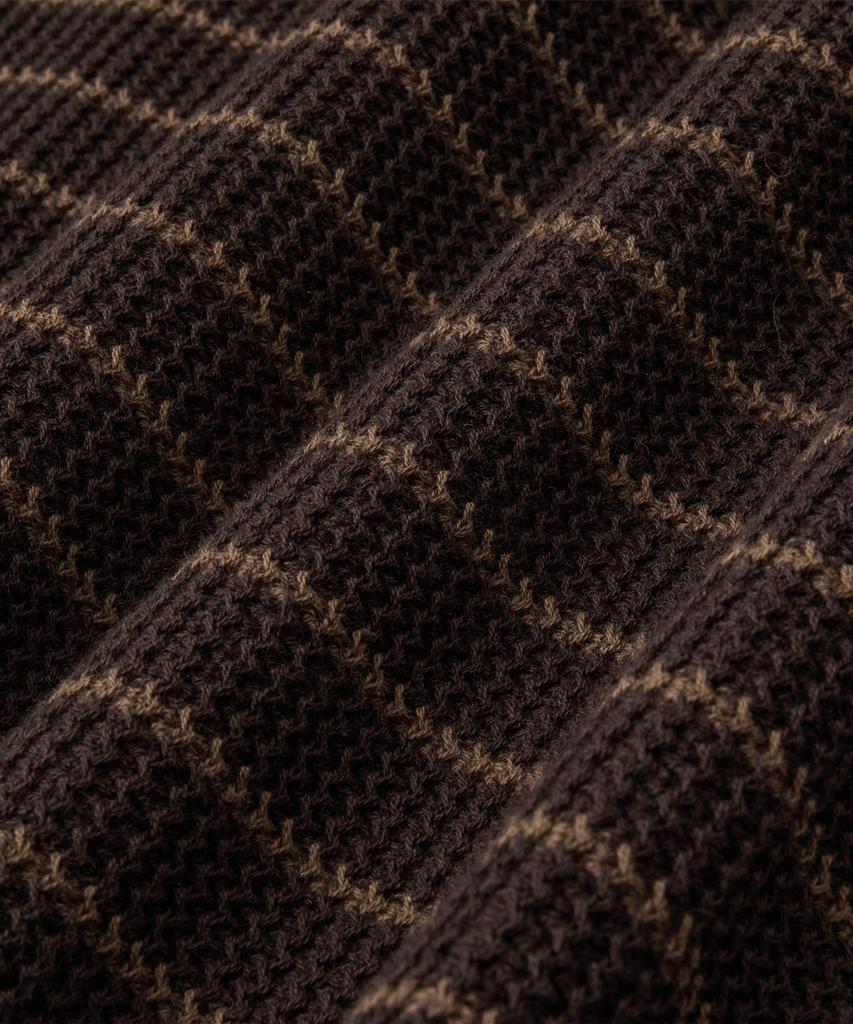 Beulaendideu Hard Twist Holiday Polo Knit [Brown Stripe]