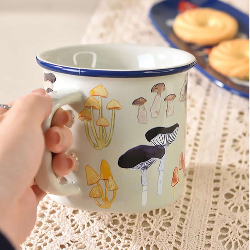 Creative Mushroom Ceramic Mug Ins Style Home Office Cup Cute Gift for Women High Value