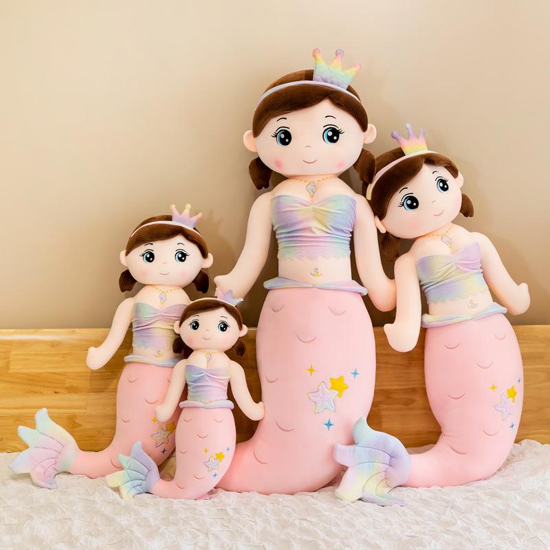 New simulated mermaid doll marine life plush toy for girls throw pillow