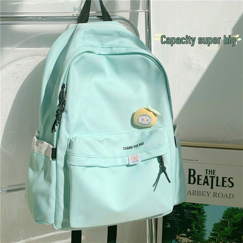 

Korean Style Solid Color Versatile Backpack - Large Capacity for Middle & High School Students, Japanese-Inspired Girls Schoolbag for Women