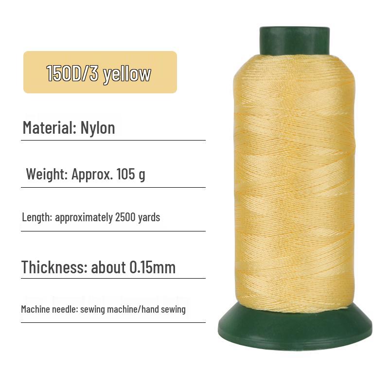 150D/3-Ply High-Strength Mercerized Nylon Thread for Sewing and Leatherwork