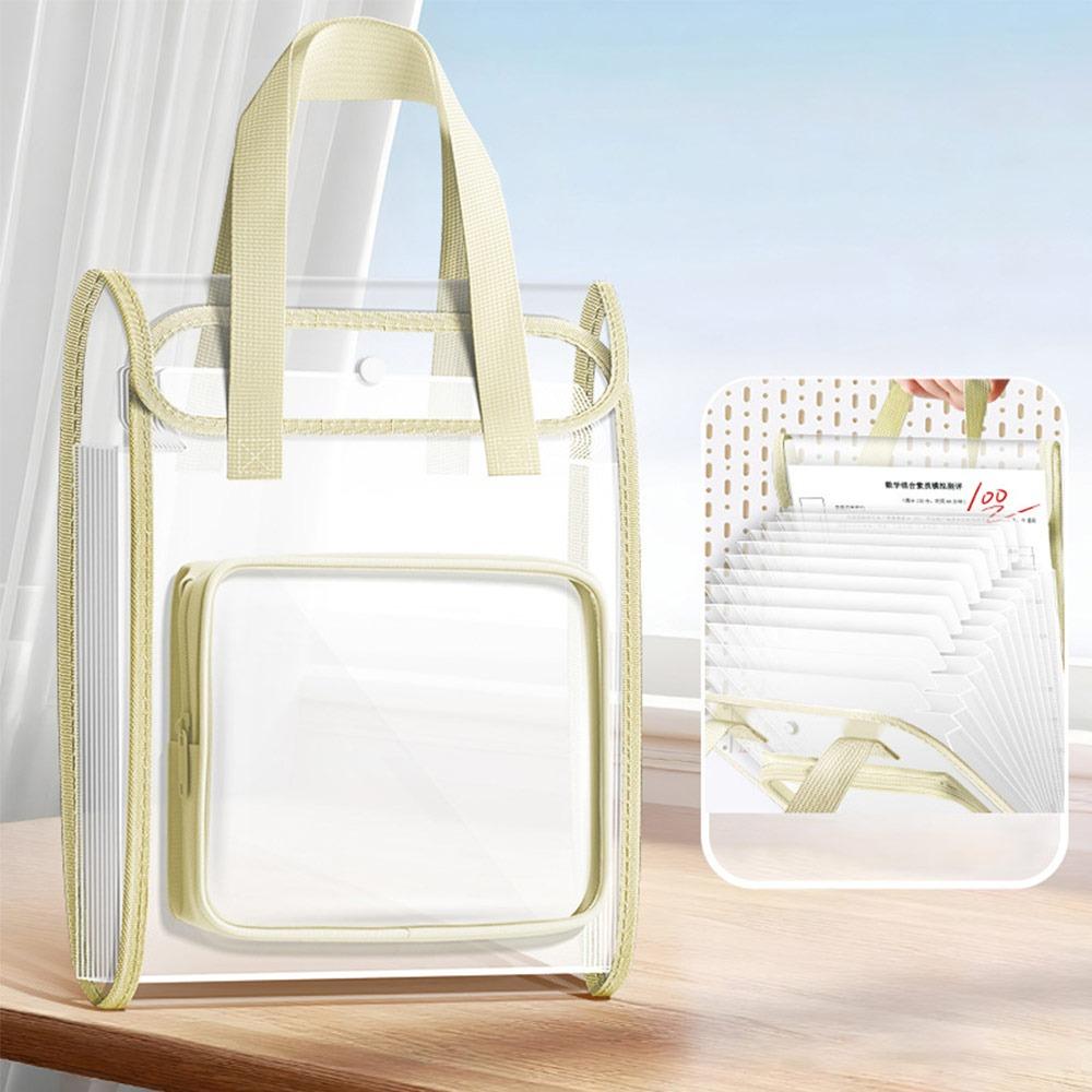 

Transparent Paper Document Organizer A4 Organ Bag New Organ File Holder Subject Storage бежевий