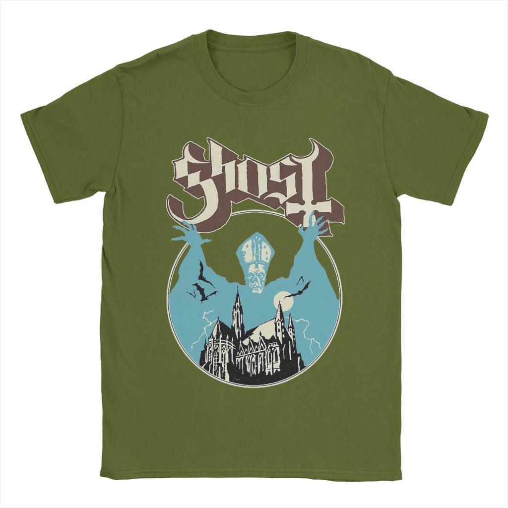 Humorous Ghost Band T-Shirt for Men O Neck 100% Cotton T Shirts Short Sleeve Tee Shirt Gift Idea Tops