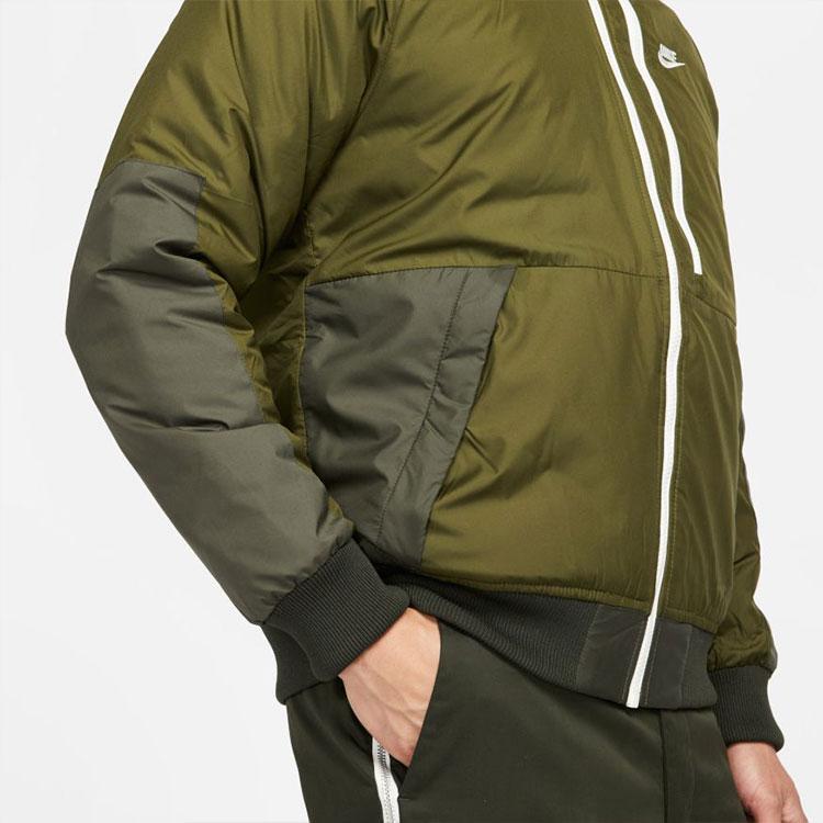 Nike Reversible Stand Collar Sports Cotton Jacket Men Outerwear Green DD6850-326
