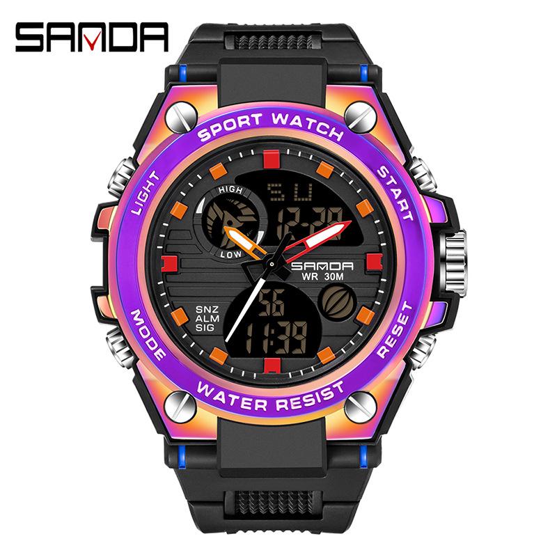 SANDA 739 Men's Dual Display Multi-function Waterproof Sports Watch