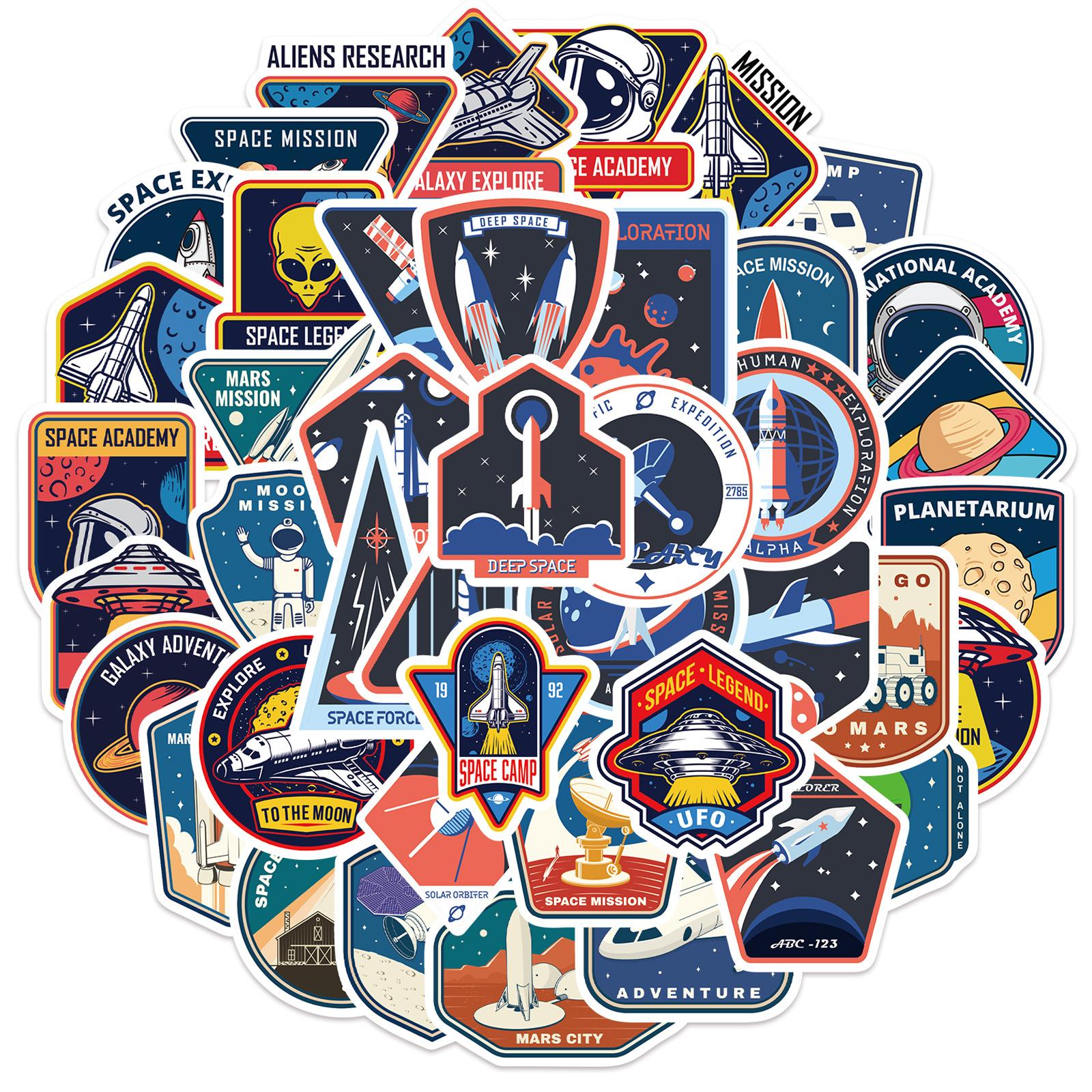 

52 Cartoon Astronaut Space Graffiti Stickers Decorative Suitcase Pen Guitar Notebook Waterproof Explosive