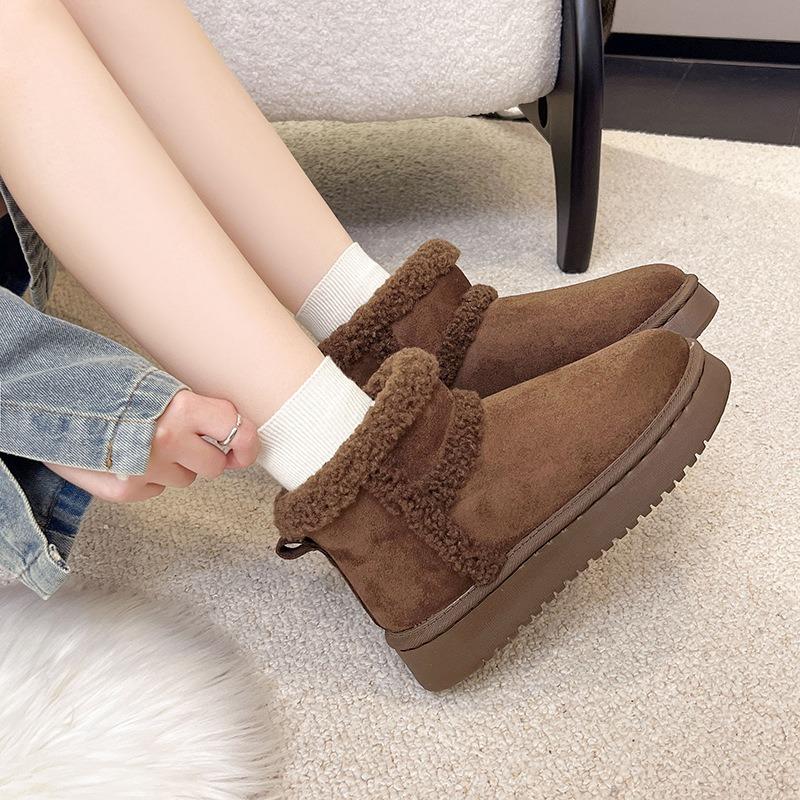 New Winter Snow Boots Women's Velvet Thickened Warm Soft-soled Non-slip Cotton Boots Versatile Fashion Round Head Cotton Shoes