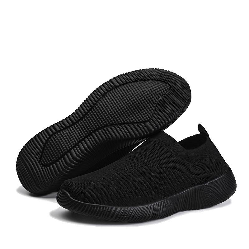 Ultra-Light Flyknit Slip-On Dance Shoes for Middle-aged & Elderly Women - Comfortable Plus Size Option