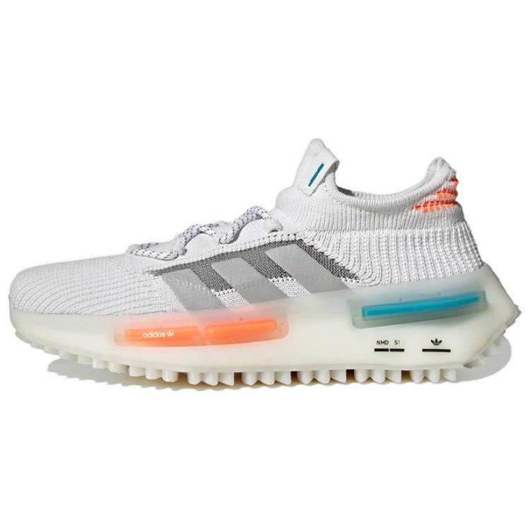 

adidas NMD_S1 Белый Оранжевый Бирюзовый Унисекс Кроссовки Cloud-White Mgh-Solid-Grey Off-White FZ5707 36