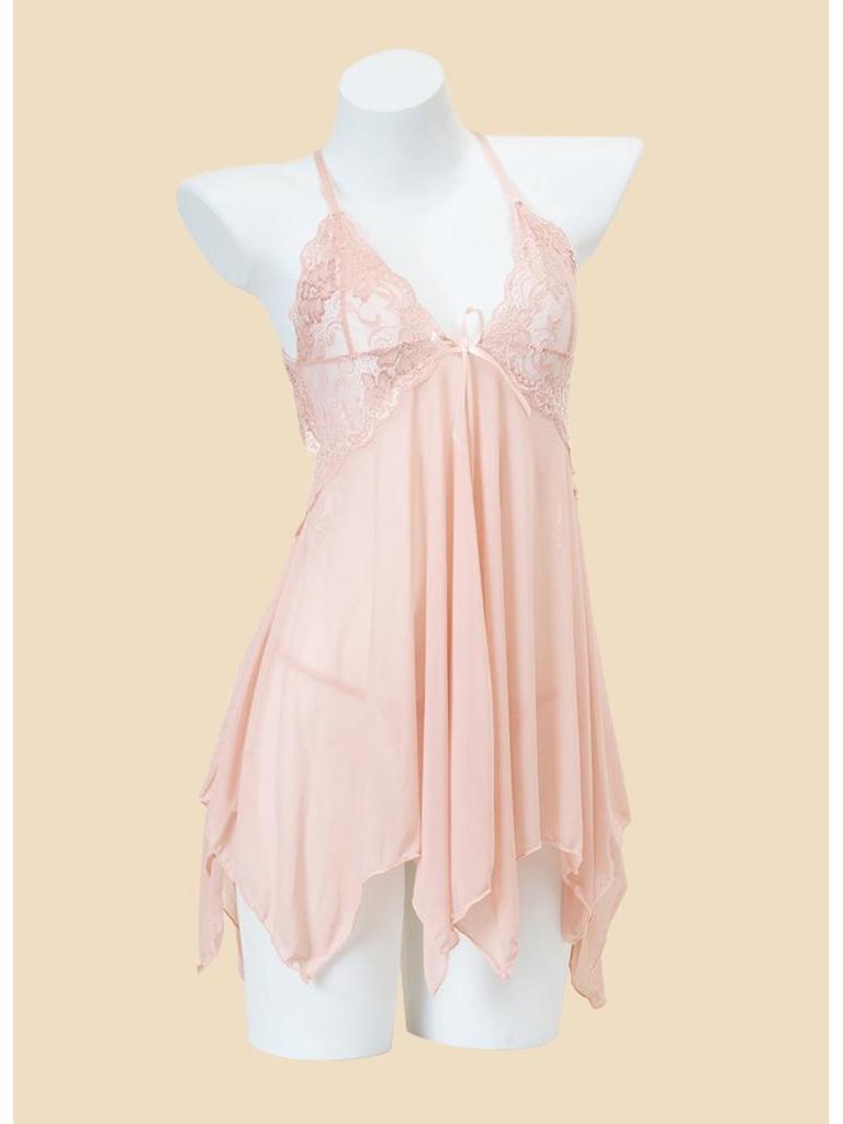 Night Fragrance Lace Erotic Lingerie: Sexy Plus Size See-Through Mesh Nightgown