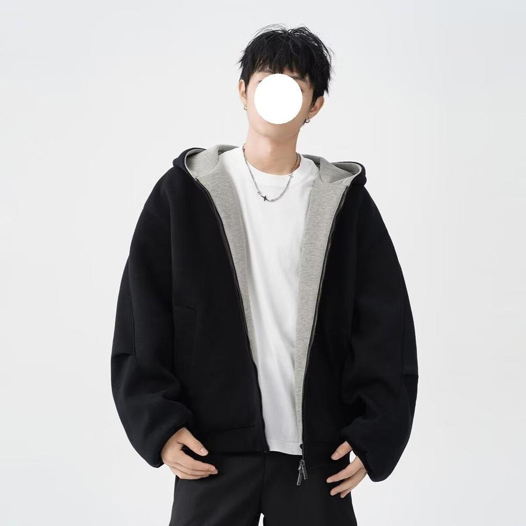 Cleanfit Contrasting Hooded Sweater Men's Autumn Trend Brand American High Street Loose Casual Couple Top Jacket