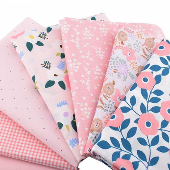 1 Set Beautiful Flower Printed Patchwork Cloth Elegant Eye-catching Fabric Sewing Cloth for Home