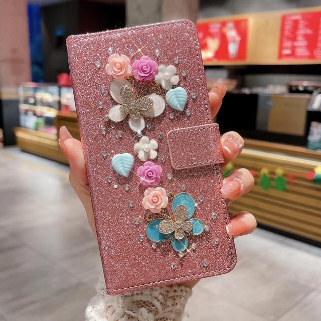 Bling Crystal Diamond Strass Portemonnaie Hülle für Iphone 14 Pro Max 13 12 11 Xr Xs X 7 8 Plus Se 2022 Karten Solt Glitzer Hülle