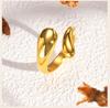 Water Drop Rings For Women, Open Bypass Dome Rings,Thick Stainless Steel Waterproof Statement Knuckle Finger Jewelry