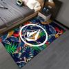 Volcom Stone Circle Over Tropical Pineapple Palm Leaves Area Rug, Navy Tropical Leaves Design, Skate Cozy Home Floor Decor, All Seasons Gift